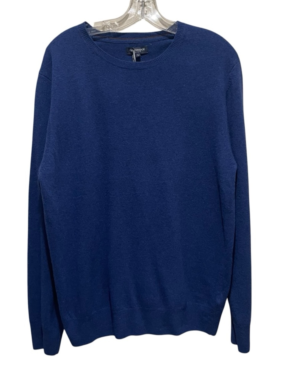 Gutteridge Crewneck Sweater Blue Lambswool Cashmere Blend Men Size Large NWT